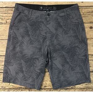 Ocean Current Men’s Gray Palm Print Relaxed Shorts Size 30